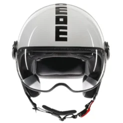 Casco Jet Momo Design Fgtr Evo Mono Lucido Bianco Quarzo Nero