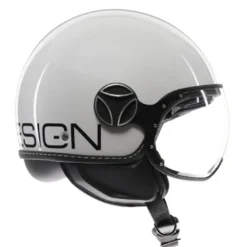 Casco Jet Momo Design Fgtr Evo Mono Lucido Bianco Quarzo Nero