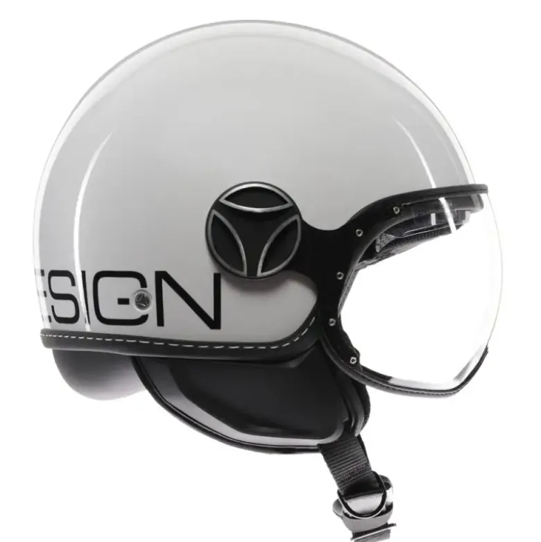 Casco Jet Momo Design Fgtr Evo Mono Lucido Bianco Quarzo Nero