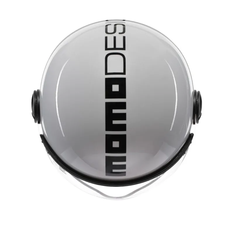 Casco Jet Momo Design Fgtr Evo Mono Lucido Bianco Quarzo Nero