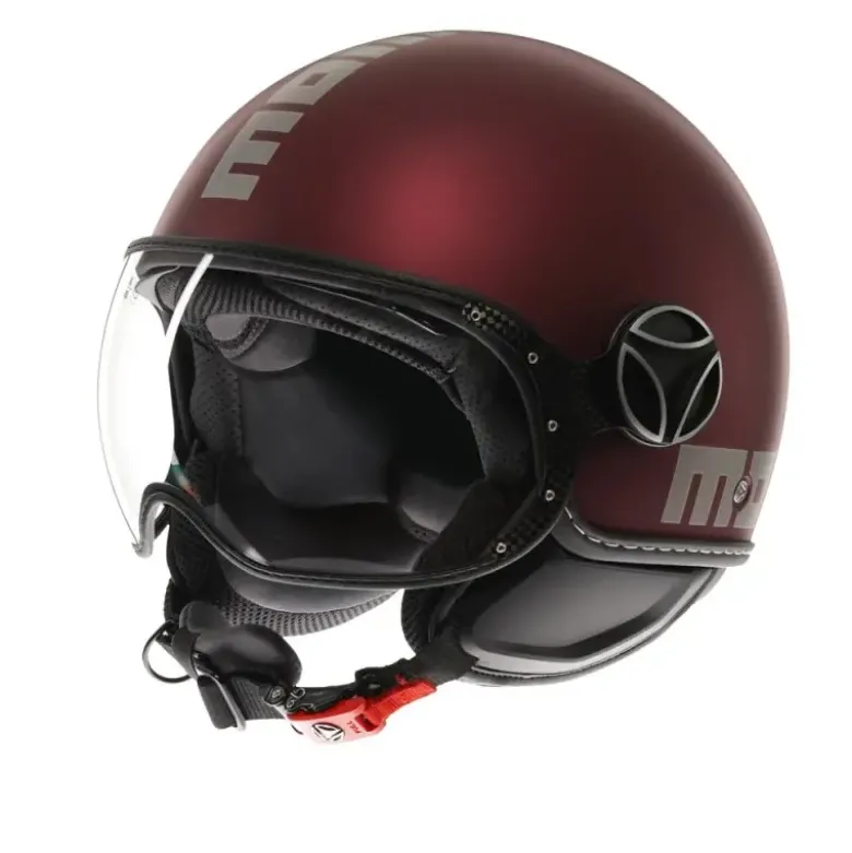 Casco Jet Momo Design Fgtr Evo Mono Opaco Amarena Argento