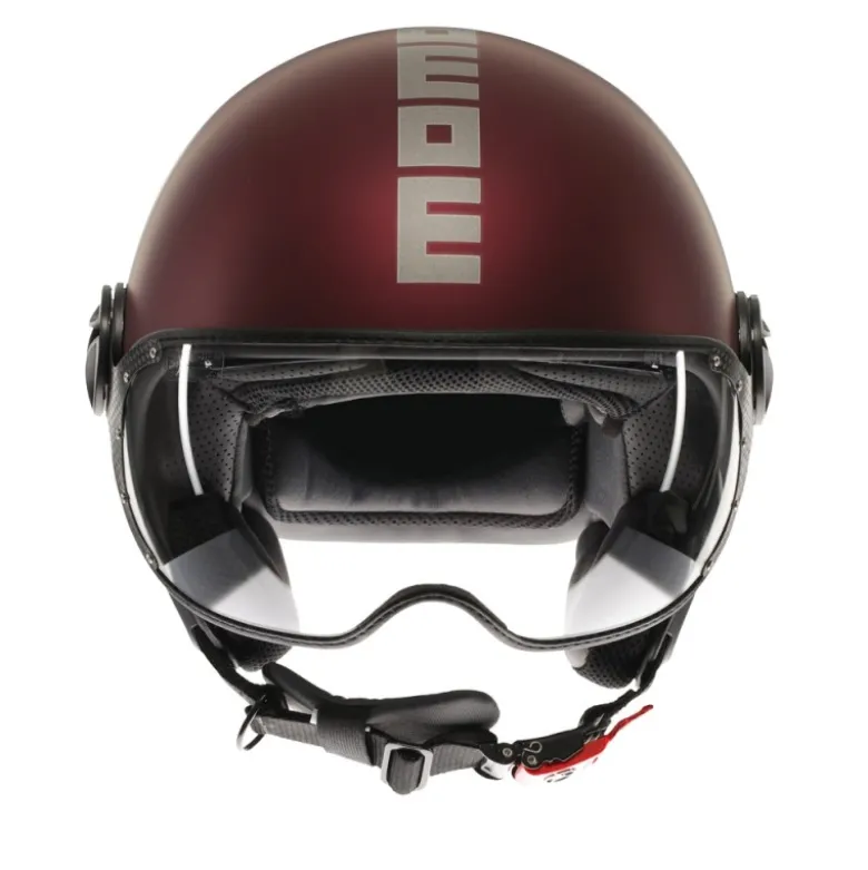 Casco Jet Momo Design Fgtr Evo Mono Opaco Amarena Argento