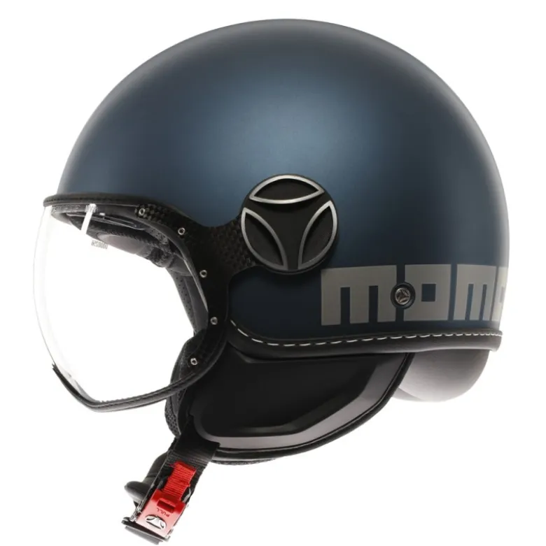 Casco Jet Momo Design Fgtr Evo Mono Opaco Avio Argento