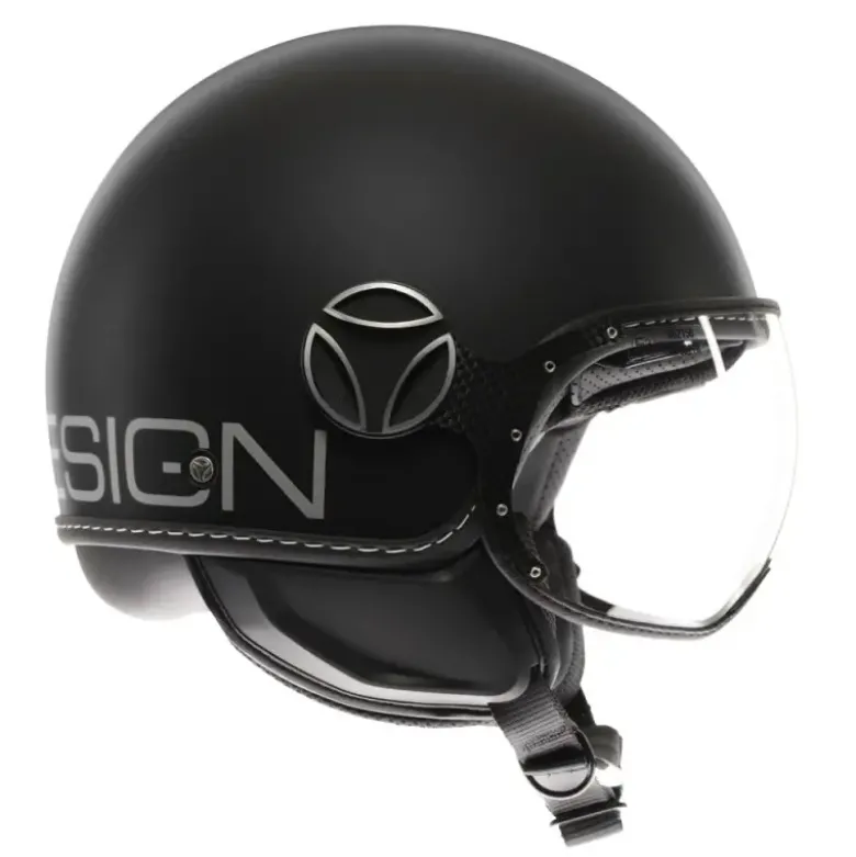 Casco Jet Momo Design Fgtr Evo Mono Opaco Nero Argento
