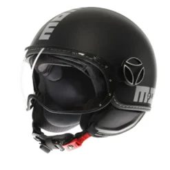 Casco Jet Momo Design Fgtr Evo Mono Opaco Nero Argento