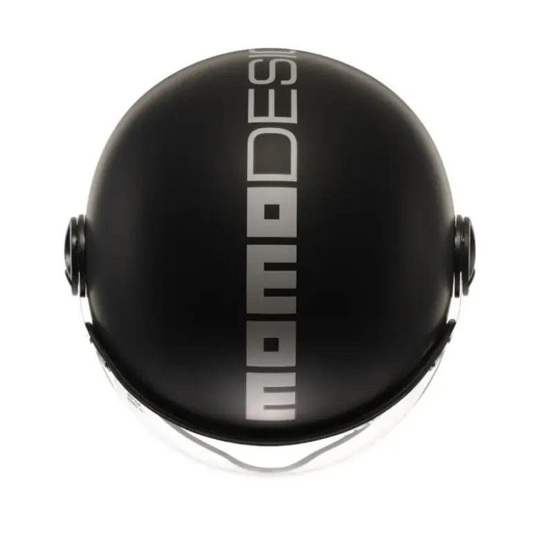 Casco Jet Momo Design Fgtr Evo Mono Opaco Nero Argento