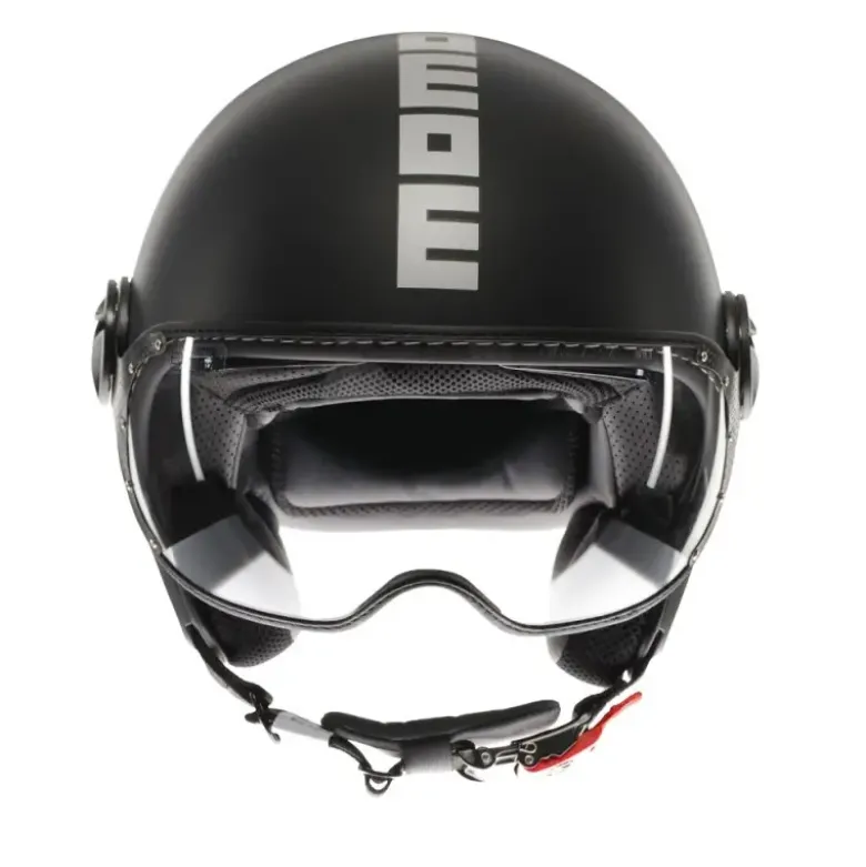 Casco Jet Momo Design Fgtr Evo Mono Opaco Nero Argento