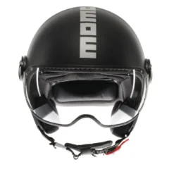 Casco Jet Momo Design Fgtr Evo Mono Opaco Nero Argento