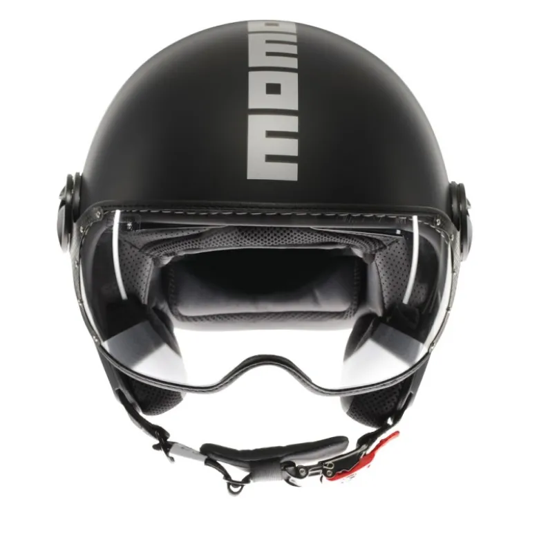 Casco Jet Momo Design Fgtr Evo Mono Opaco Nero Argento