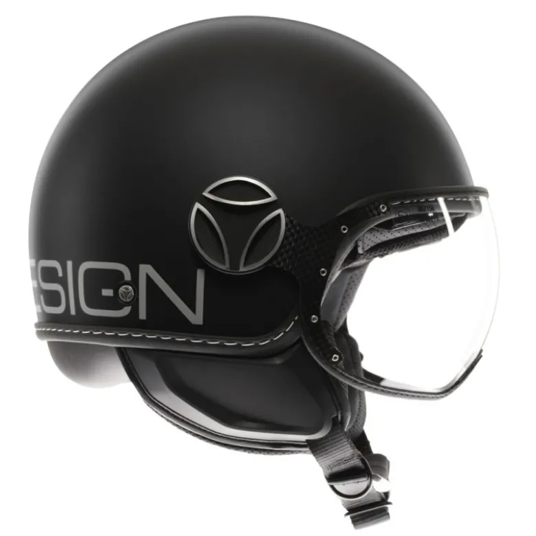 Casco Jet Momo Design Fgtr Evo Mono Opaco Nero Argento