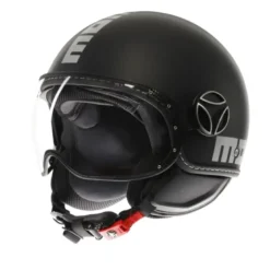 Casco Jet Momo Design Fgtr Evo Mono Opaco Nero Argento