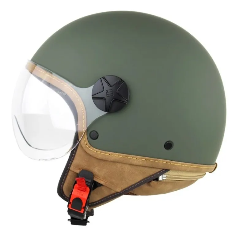Casco Jet Motocubo 721 Ant Verde Militare