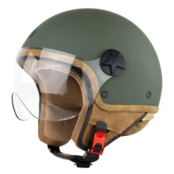 Casco Jet Motocubo 721 Ant Verde Militare