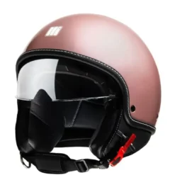Casco Jet Motocubo 717 Beetle Rosa Oro
