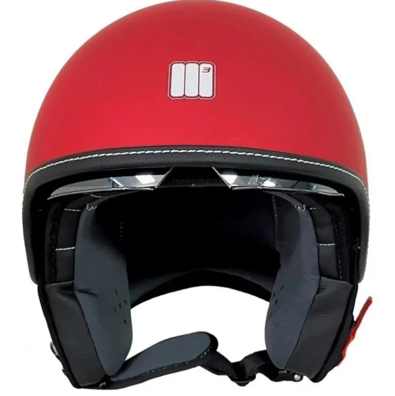 Casco Jet Motocubo 517 Beetle Rosso Opaco