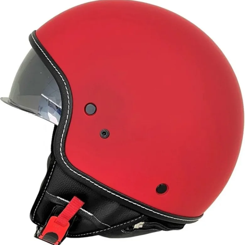 Casco Jet Motocubo 517 Beetle Rosso Opaco