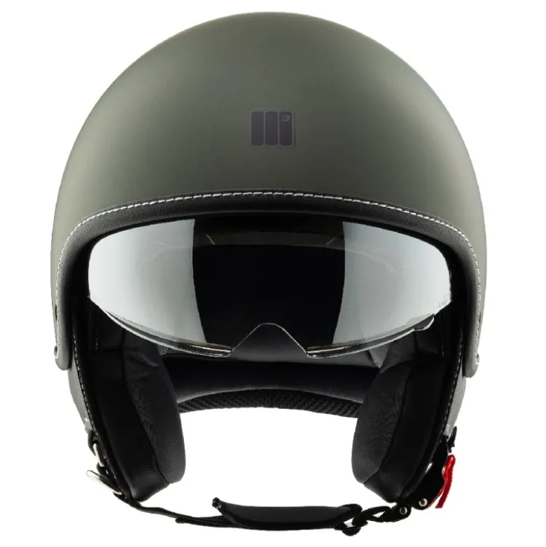 Casco Jet Motocubo 717 Beetle Verde Militare