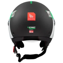 Casco Jet Mt Helmets Of501 B Street S D6 Nero Verde Inboard Opaco