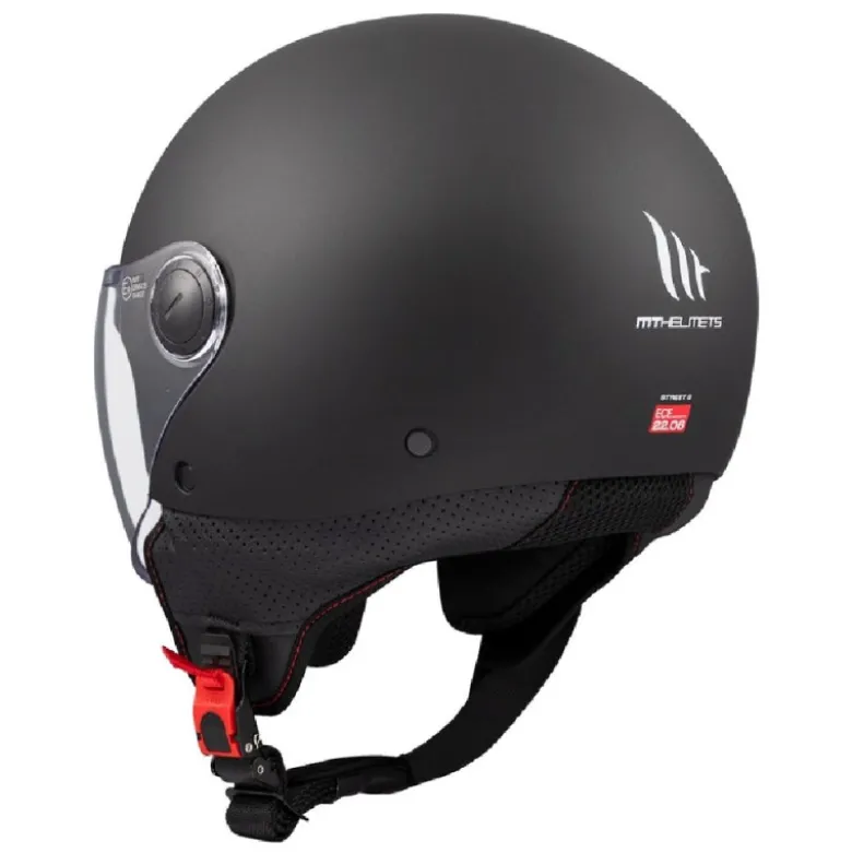 Casco Jet Mt Helmets Of501 B Street S Solid A1 Opaco Nero