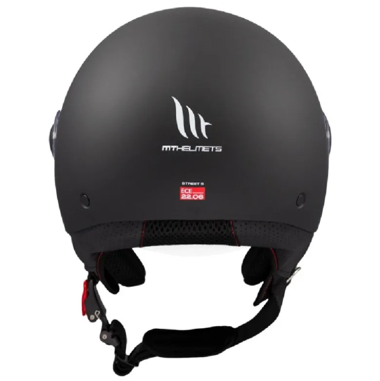 Casco Jet Mt Helmets Of501 B Street S Solid A1 Opaco Nero