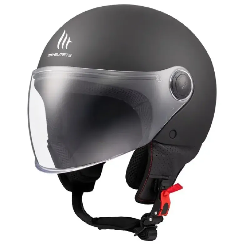 Casco Jet Mt Helmets Of501 B Street S Solid A1 Opaco Nero