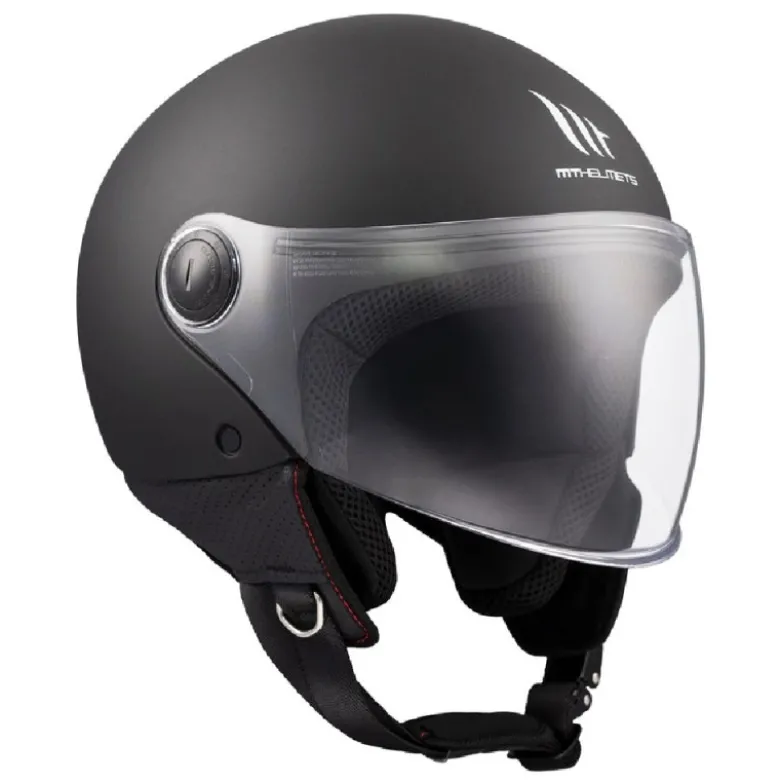 Casco Jet Mt Helmets Of501 B Street S Solid A1 Opaco Nero