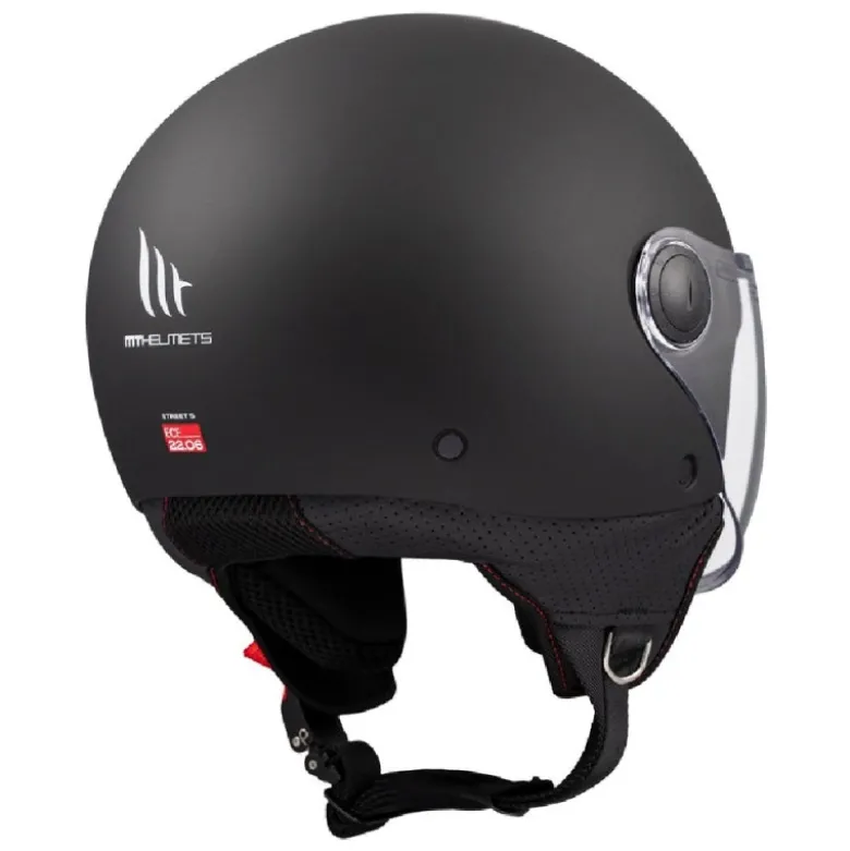 Casco Jet Mt Helmets Of501 B Street S Solid A1 Opaco Nero