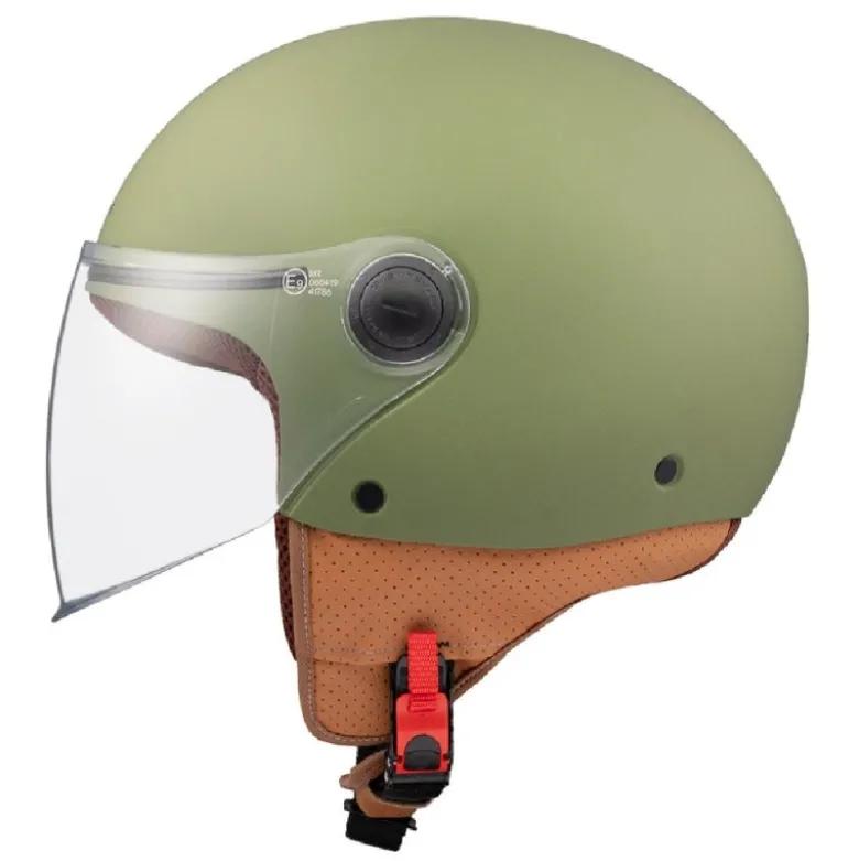 Casco Jet Mt Helmets Of501 B Street S Solid A6 Opaco Verde