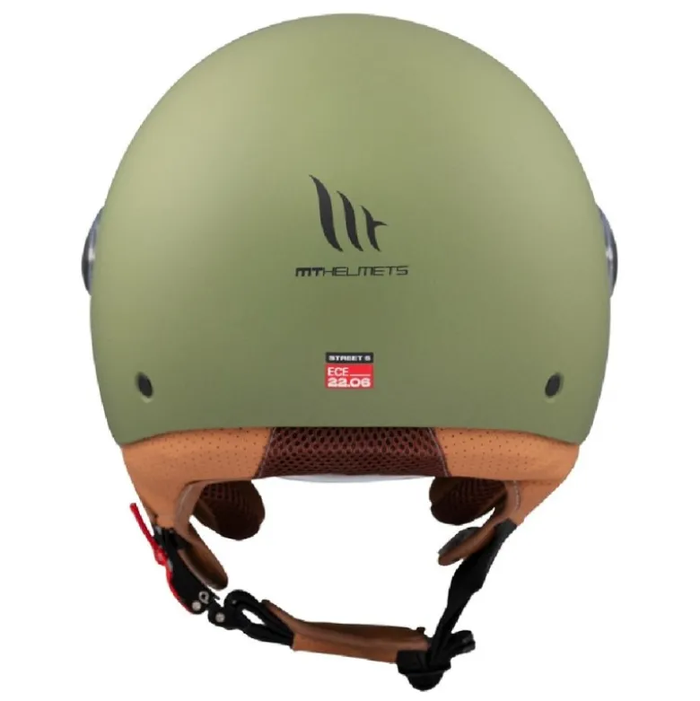Casco Jet Mt Helmets Of501 B Street S Solid A6 Opaco Verde