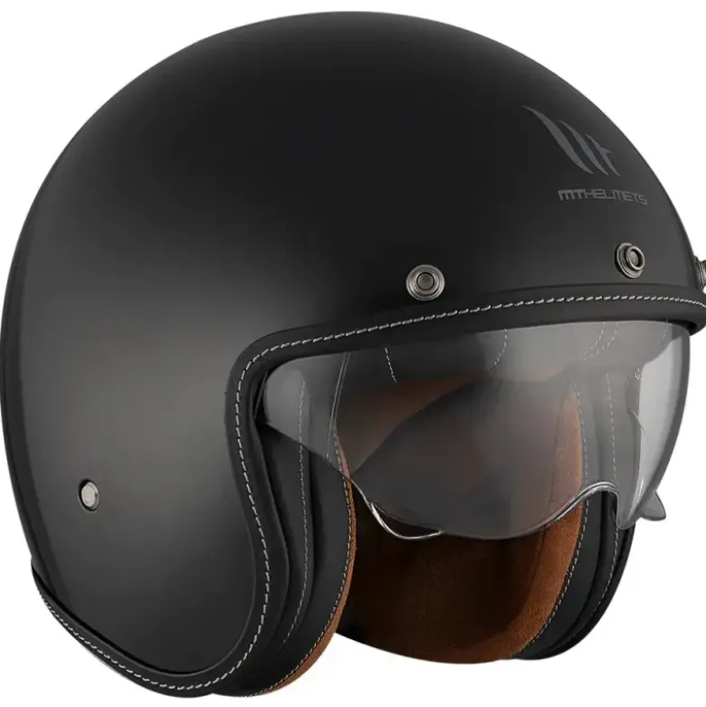 Casco Jet Mt Helmets Of507Sv B Lemans 2 A1 Sv S Solid Nero Lucido