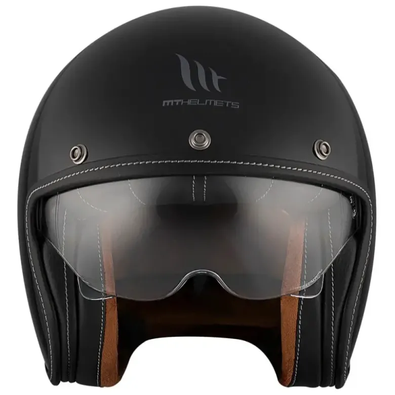 Casco Jet Mt Helmets Of507Sv B Lemans 2 A1 Sv S Solid Nero Lucido