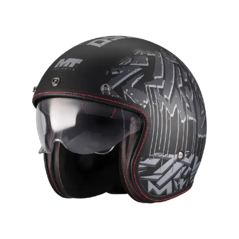 Casco Jet Mt Helmets Of507Sv B Lemans 2 B12 Sv S Dystopic Nero Opaco