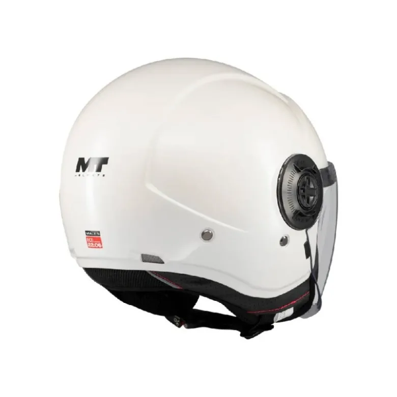 Casco Jet Mt Helmets Of502Sv B Viale A0 Sv S Pure Bianco Lucido