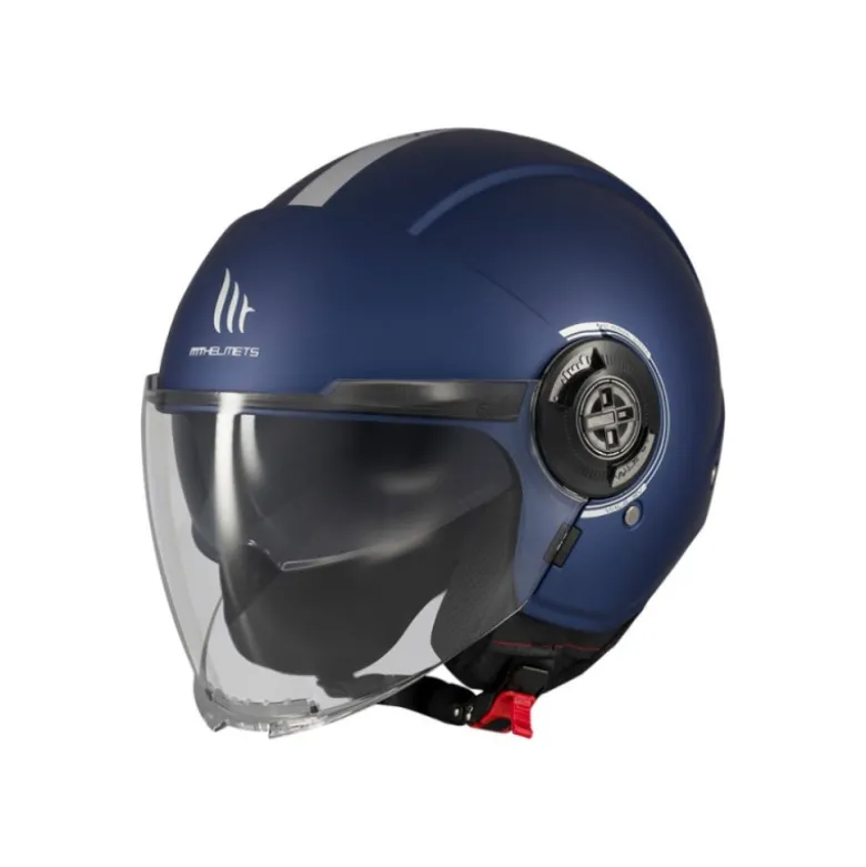 Casco Jet Mt Helmets Of502Sv B Viale A7 Sv S Solid Opaco Blu Opaco