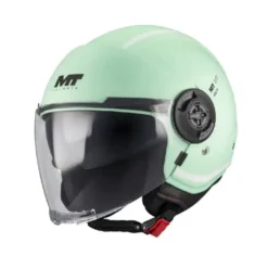 Casco Jet Mt Helmets Of502Sv B Viale C6 Sv S Tasty Verde Bianco Opaco