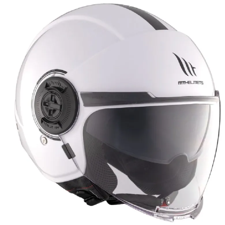 Casco Jet Mt Helmets Of502Sv B Viale Sv S A0 Solid Lucido Bianco