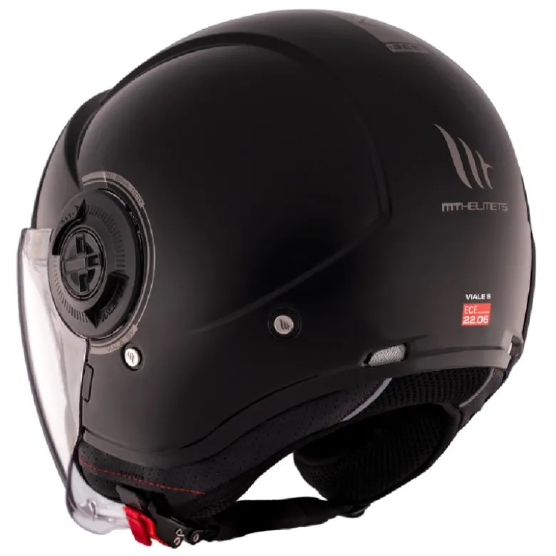 Casco Jet Mt Helmets Of502Sv B Viale Sv S A1 Solid Lucido Nero