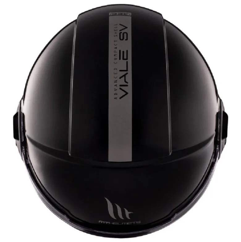 Casco Jet Mt Helmets Of502Sv B Viale Sv S A1 Solid Lucido Nero