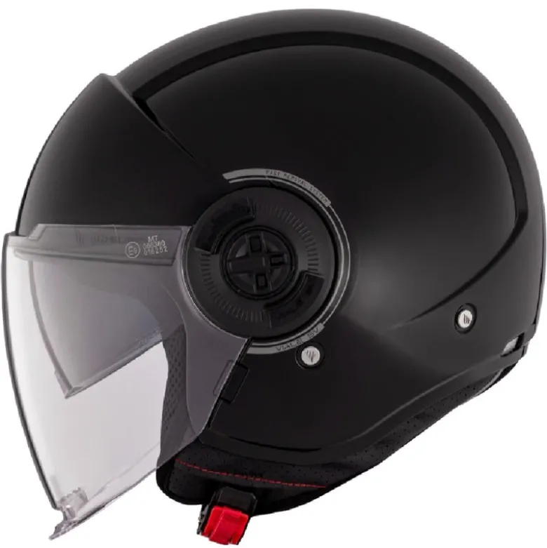 Casco Jet Mt Helmets Of502Sv B Viale Sv S A1 Solid Lucido Nero