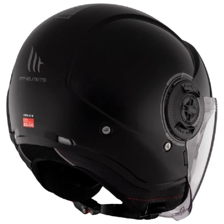 Casco Jet Mt Helmets Of502Sv B Viale Sv S A1 Solid Lucido Nero