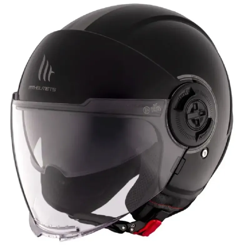Casco Jet Mt Helmets Of502Sv B Viale Sv S A1 Solid Lucido Nero