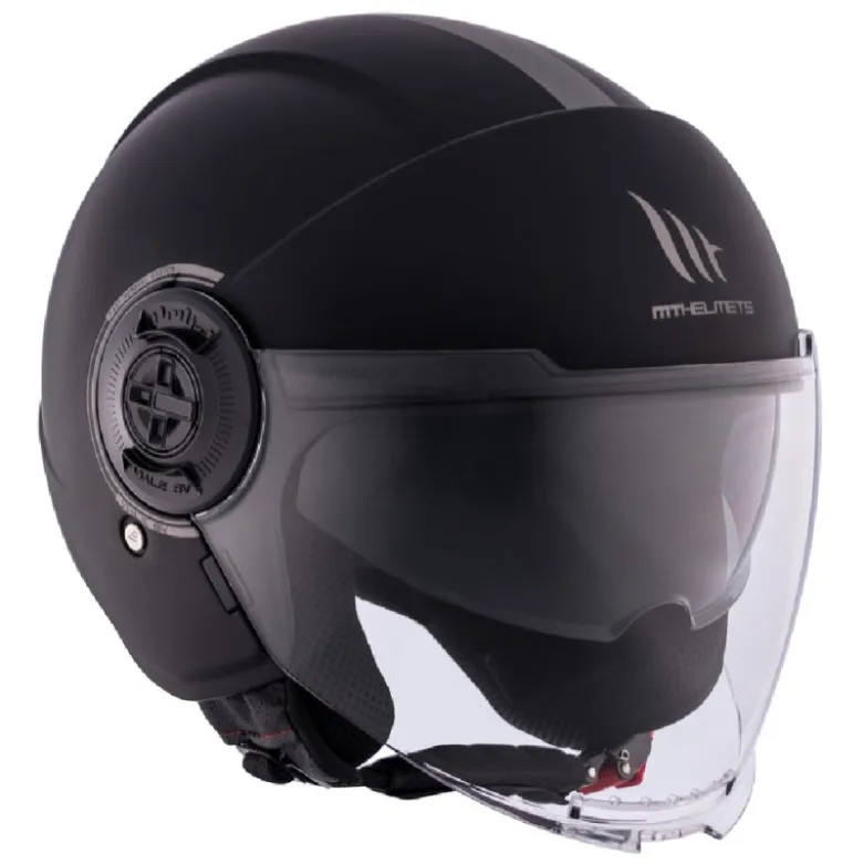 Casco Jet Mt Helmets Of502Sv B Viale Sv S A1 Solid Opaco Nero Opaco