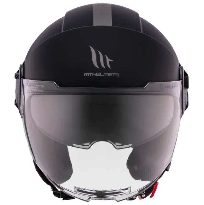 Casco Jet Mt Helmets Of502Sv B Viale Sv S A1 Solid Opaco Nero Opaco