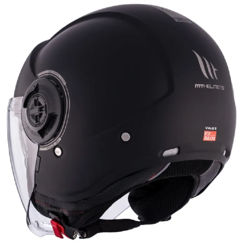Casco Jet Mt Helmets Of502Sv B Viale Sv S A1 Solid Opaco Nero Opaco