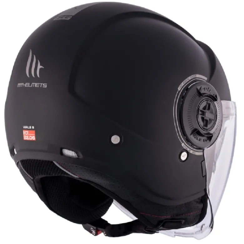 Casco Jet Mt Helmets Of502Sv B Viale Sv S A1 Solid Opaco Nero Opaco