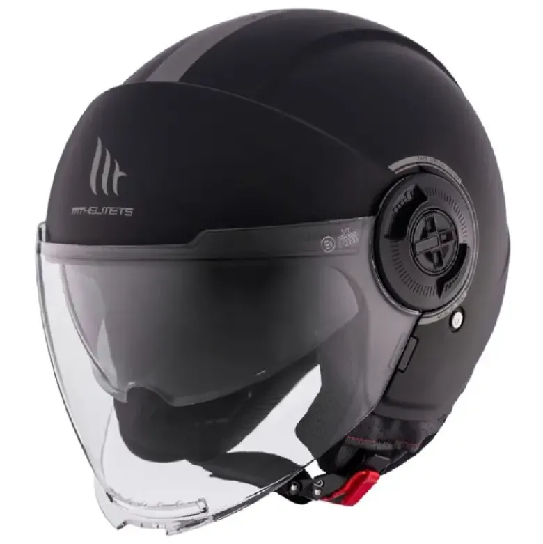 Casco Jet Mt Helmets Of502Sv B Viale Sv S A1 Solid Opaco Nero Opaco