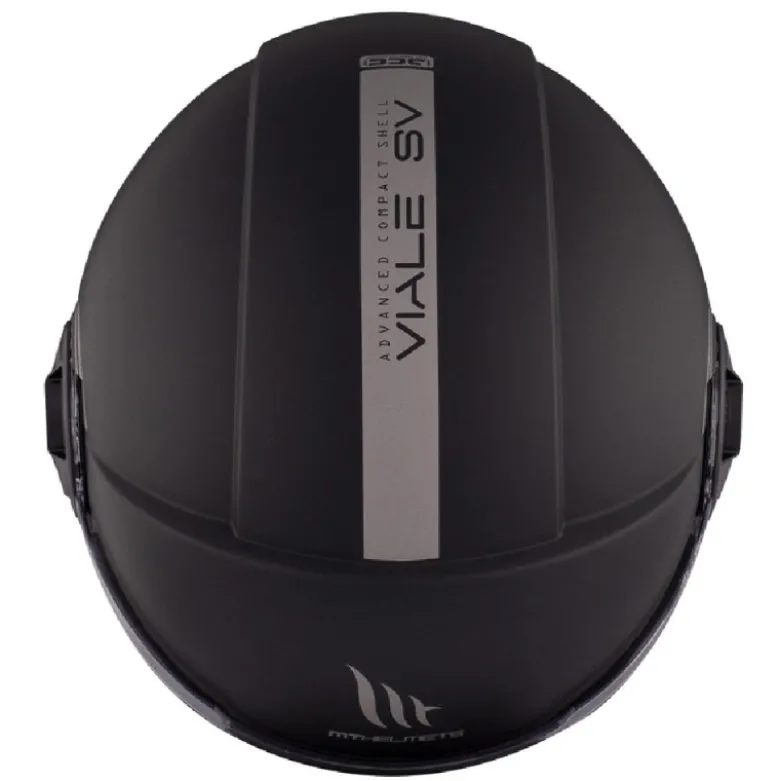 Casco Jet Mt Helmets Of502Sv B Viale Sv S A1 Solid Opaco Nero Opaco