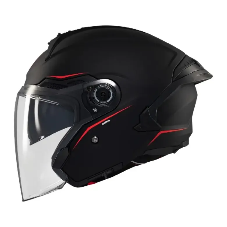 Casco Jet Mt Helmets Of515Sv Cosmo A1 Sv Solid Opaco Nero