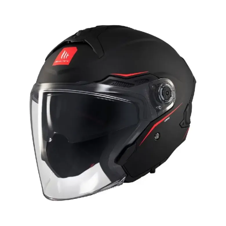 Casco Jet Mt Helmets Of515Sv Cosmo A1 Sv Solid Opaco Nero