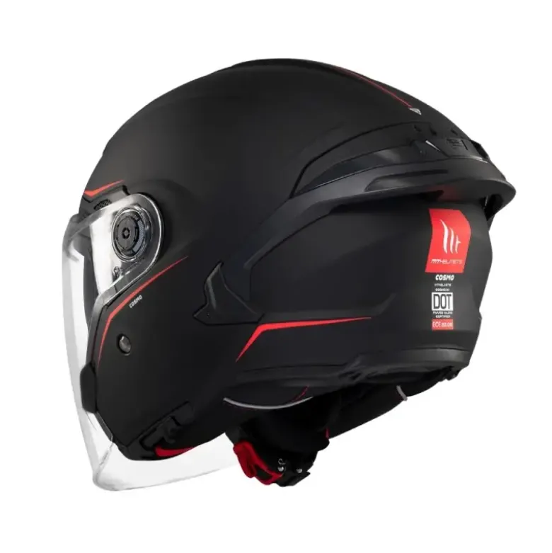 Casco Jet Mt Helmets Of515Sv Cosmo A1 Sv Solid Opaco Nero